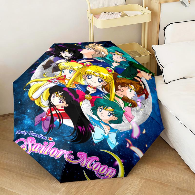1PC Sailor Moon Characters Automatic Umbrella - Suitable Travel Outdoor Portable Umbrella Birthday Gift Daily Essentials