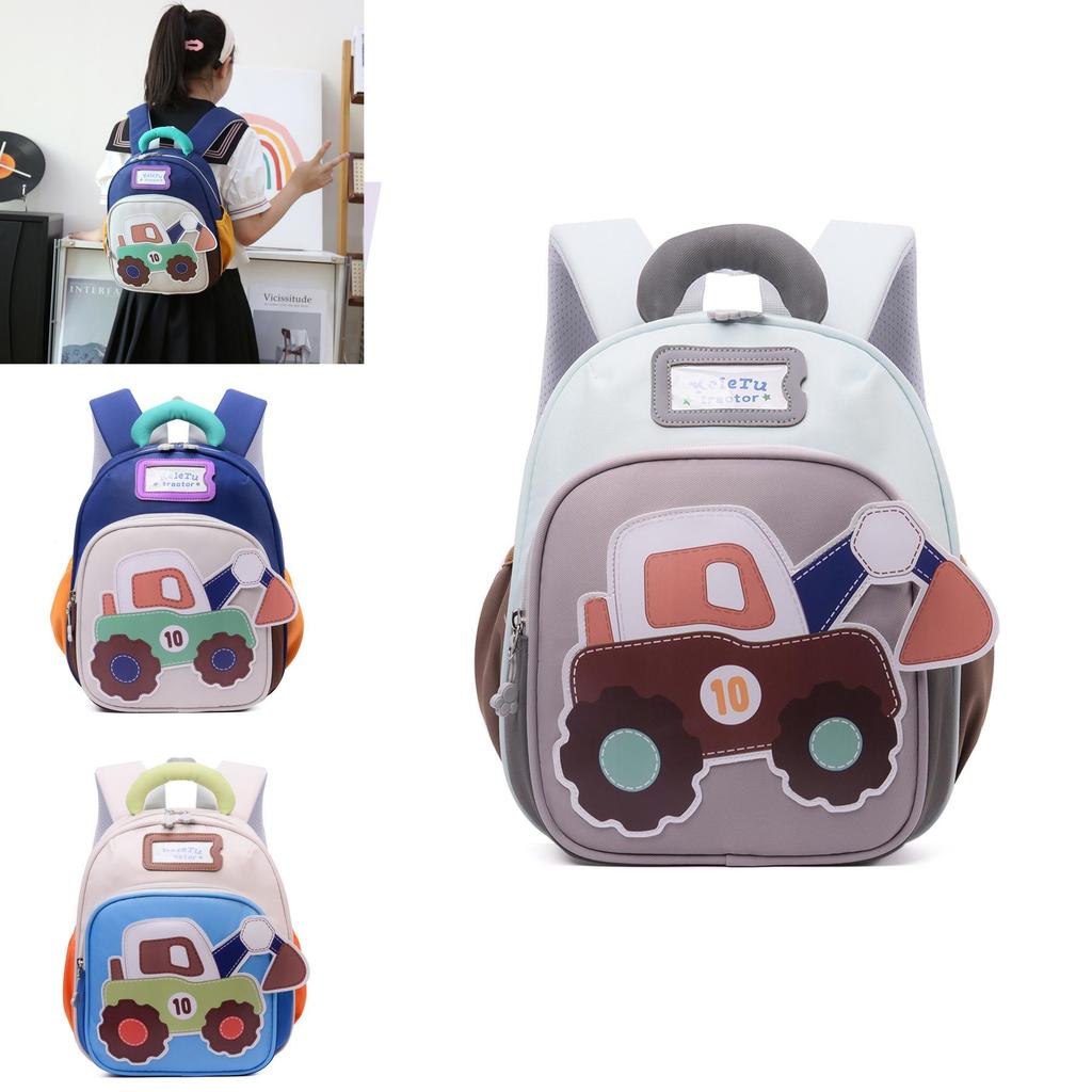 Детский школьный рюкзак с рисунком машинок для малышей мальчиков и девочек, изготовленный из прочного оксфордского материала