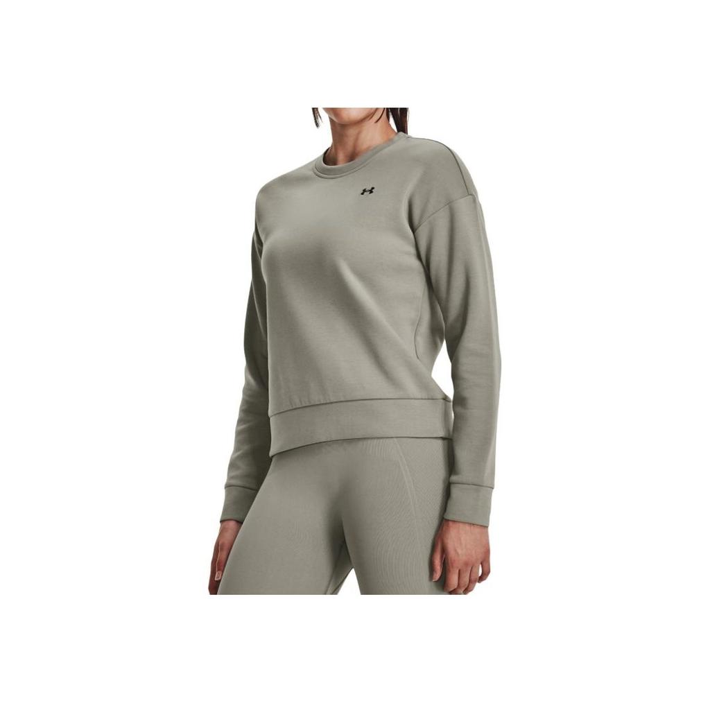 Under Armour Однотонный свитер с круглым вырезом и длинными рукавами, женская толстовка, зеленый цвет 1379835-504