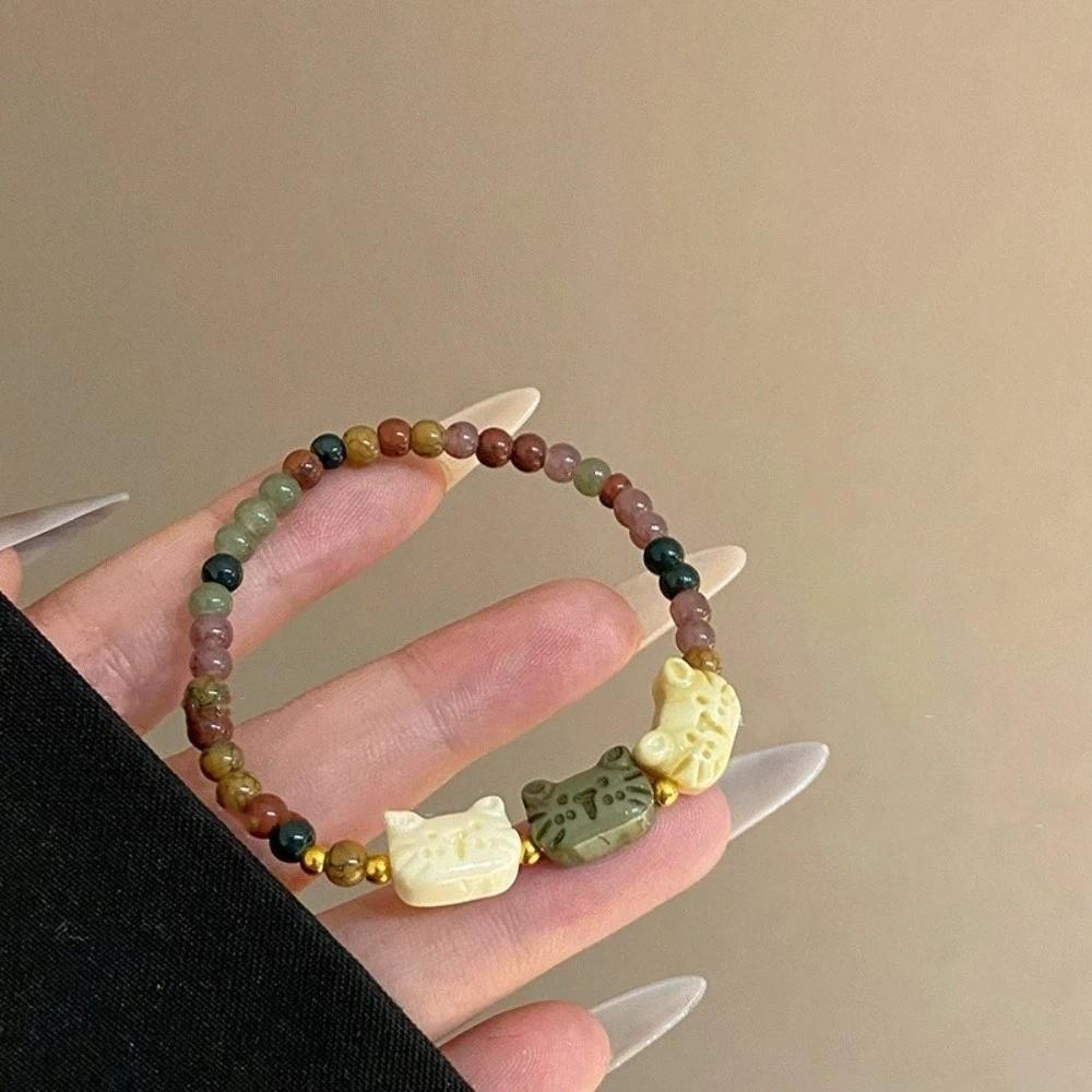 Resin Cat Bracelet Best Friend Stacked Bracelet Ornaments Women Jewelry Hand