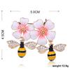 Blucome Latest Delicate Bee Flower Shape Enamel Brooches Jewelry For Women Kids Hat Suit Coat Costume Accessories Crystal Pins