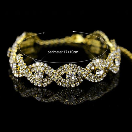 Women's Elegant Wedding Banquet Bangle Cocktail Party Rhinestone Bracelet