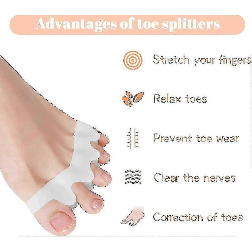 2 Pairs Silicone Toe Spreaders for Bunion Relief & Toe Alignment - Hallux Valgus Corrector