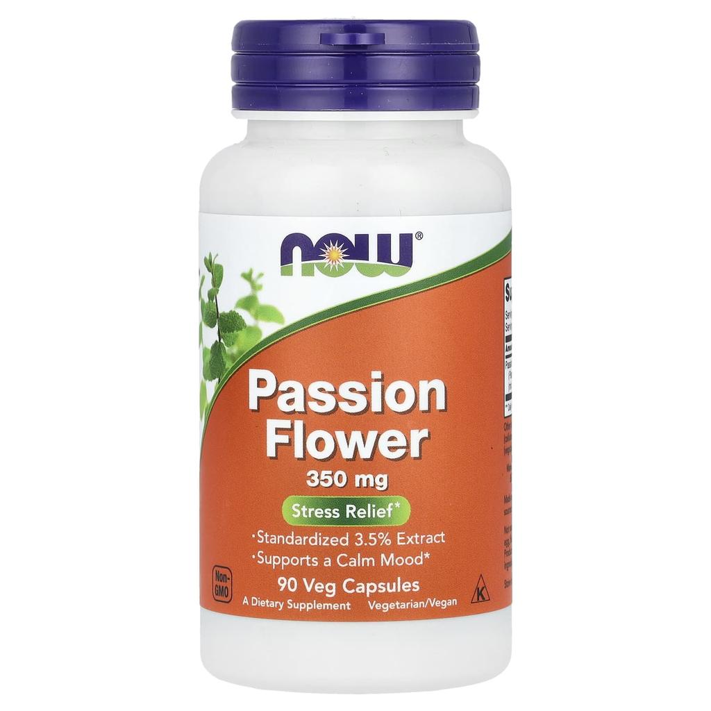 NOW Foods, Пассифлора, 350 мг, 90 вегетарианских капсул