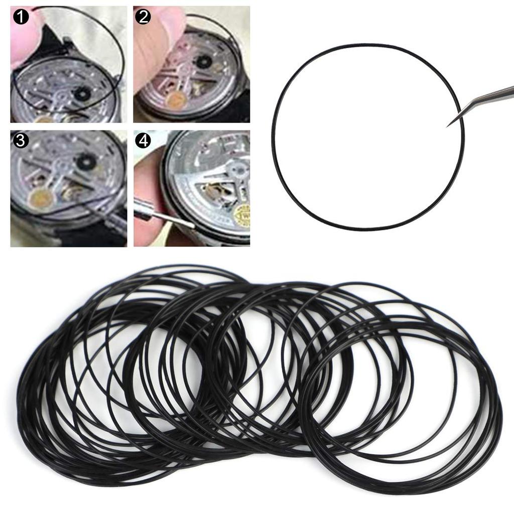 Watch Gasket Kit,28pcs 0.6mm O-Ring Set Sealing Rings Watch Rubber Seals Size 13-40mm for Watch Back
