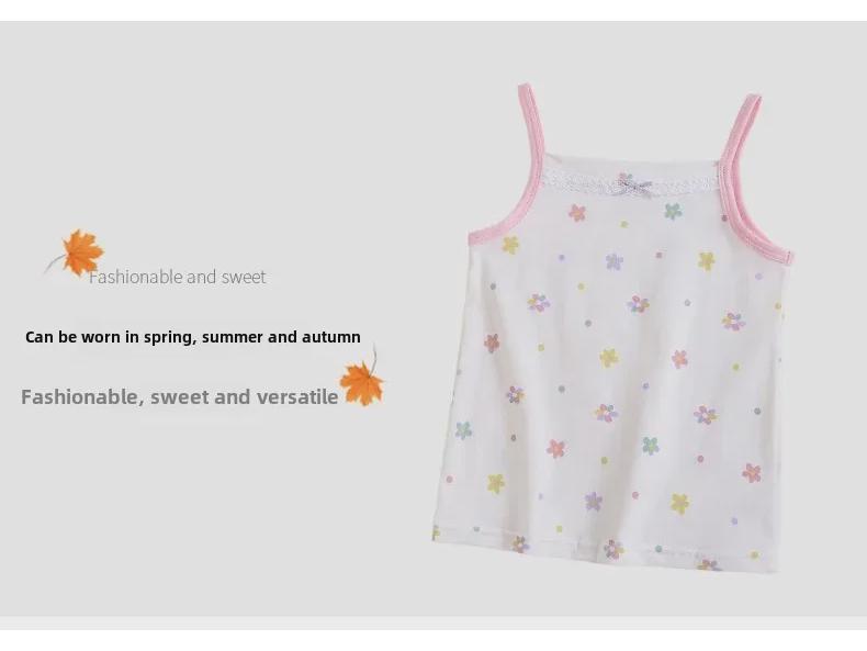 Хлопковая кружевная майка для девочек – летняя майка в корейском стиле для малышей и детей