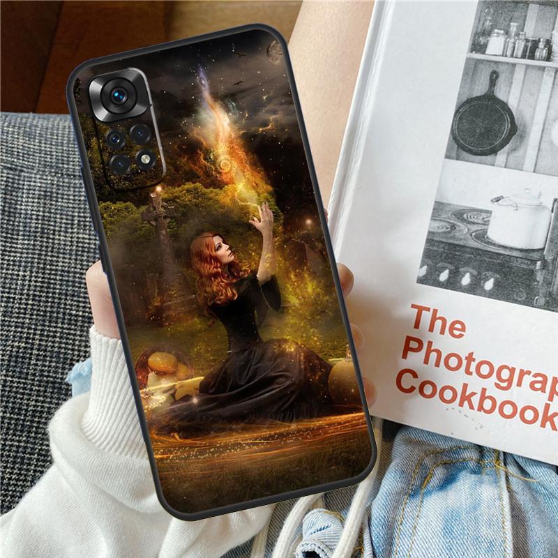 Чехол-страшилка Хэллоуинская Лунная Ведьма для Xiaomi Redmi Note 12 10 9 11 Pro 9S 10S 11S 12S Чехол для Redmi 12 9C 10C 12C 13C