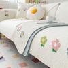 White Sofa Cushion for All Seasons, Non-slip Cotton Fabric, Korean Cream Style Cushion, Living Room Sofa Cover, Cover