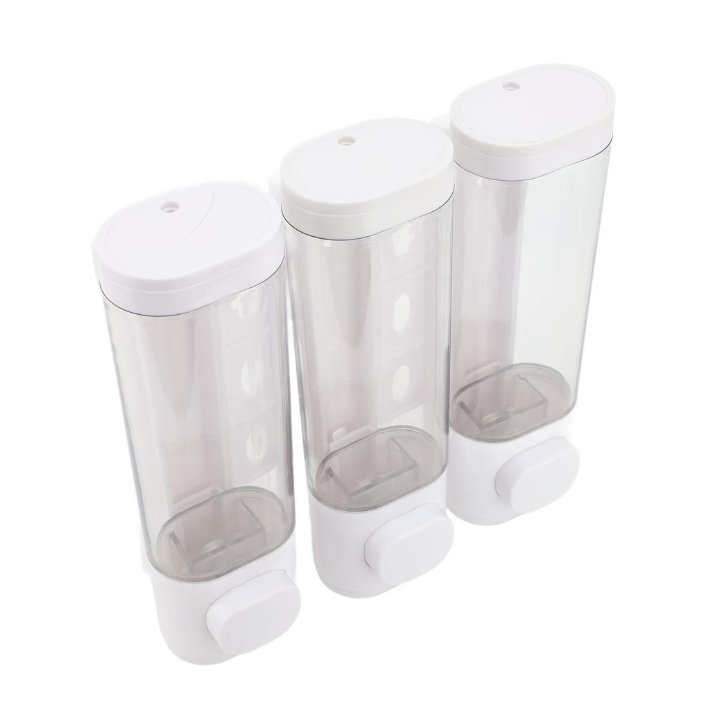 3 In 1 300ml Press Liquid Soap Dispenser Wall Mount Bathroom Shower Shampoo Hair Conditioner