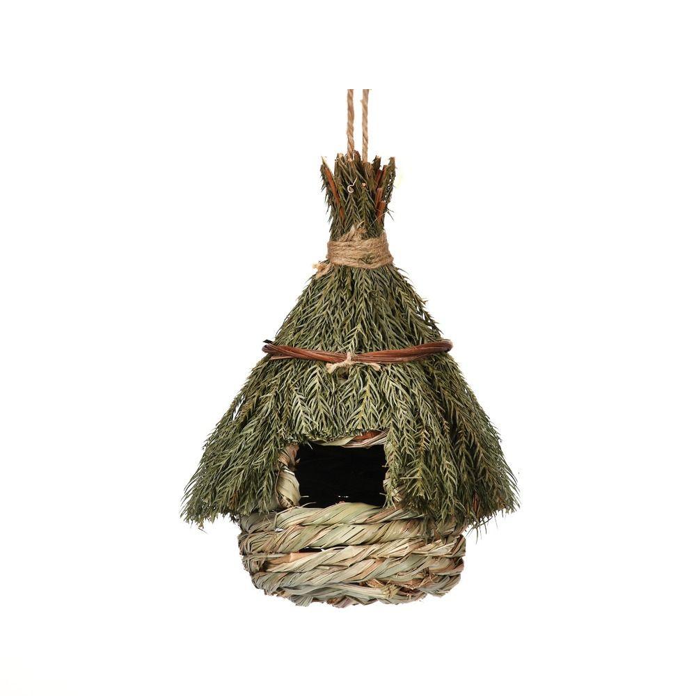 Straw 6 Style Birds House Weaved Natural Grass Parrot Breeding Hut Wooden Outdoor Decorative Hummingbird Cage Shelter