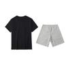 Футболка с круглым вырезом и короткими рукавами с принтом бренда Li Ning, вышитым логотипом и надписью, шорты до колена, повседневный спортивный костюм AHSU837-1+AKSU747-2