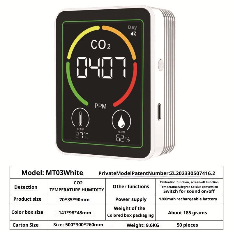 1 Комплект CO2 TVOC HCHO PM Метр Цифровой Термометр Влажности Многофункциональный Цифровой Монитор Качества Воздуха Домашний Детектор Воздуха
