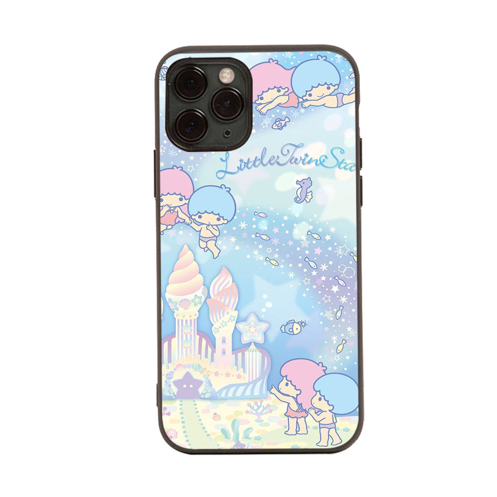 Чехол для iPhone 16 15 Plus 14 13 12 11 Pro 8 7 6S 6 SE 5S X XR XS Max Realme C30 C33 C31 9I Black Sofe Cover LI16 Little Twin Stars