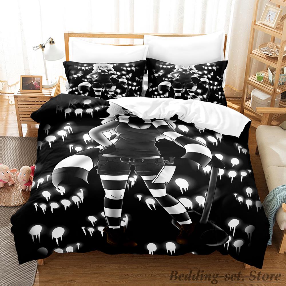 2023 Новый Постельное белье Джефф и Джейн Крипипаста Комплект постельного белья Односпальный Полуторный Двуспальный Евро-размер Кинг-сайз Комплект постельного белья Взрослый Детская спальня Комплекты пододеяльников Аниме