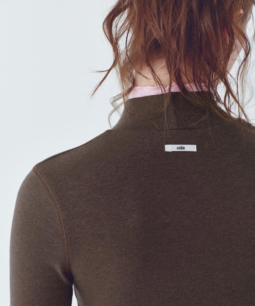 CITTA Every Day Wool Double Layered Turtle-Neck T-Shirt_Ctt397(Brown)