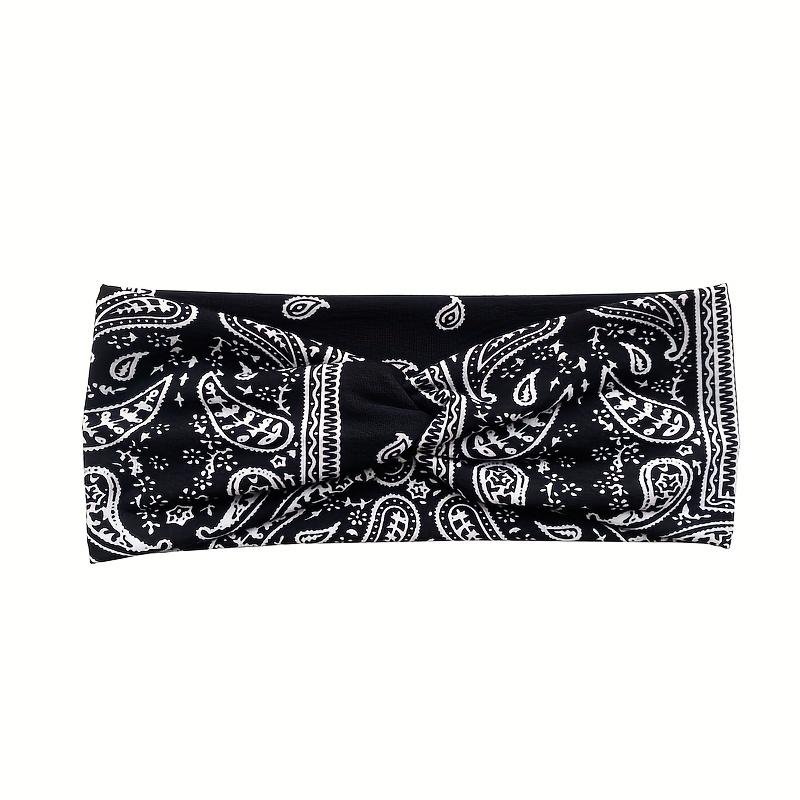 European and American Printed Sports Headband Elastic Knot Cross Headband Yoga Headscarf Paisley Headwear Hairband Hair Accessory