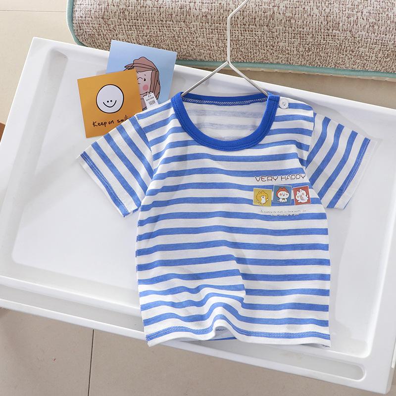Детская хлопковая футболка с рисунком: Летний топ с коротким рукавом для мальчиков и девочек, новый корейский стиль