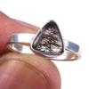 Natural Black Rutile Gemstone Handmade 925 Solid Sterling Silver Ring S.7 U4c38