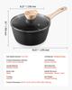 2.5 QT Saucepan, Nonstick Saucepan with Tempered Glass Lid, Multipurpose Cooking Sauce Pot with Detachable Handle, Sauce Pan Small Kitchen Cooking Pot