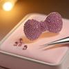 Adjustable Women Finger Ring Sparkle Bow Y2k Millennial Ring Trendy Pink Bow Rings  Finger Charms