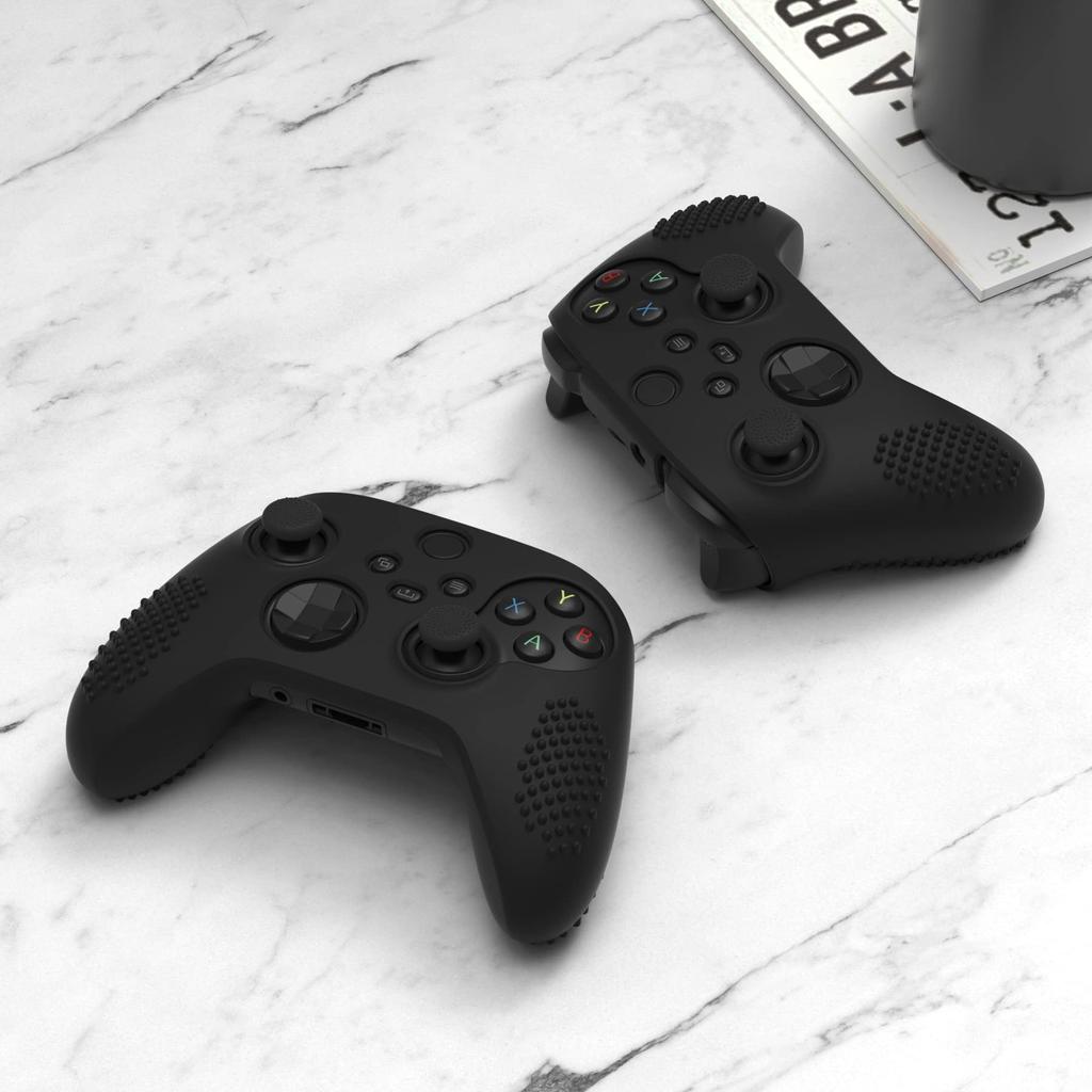eXtremeRate PlayVital 3D Studded Xbox Series Controller Silicone Cover Skin with 6 Black Thumb Grip Soft Rubber Case Protector for Xbox Core Wireless