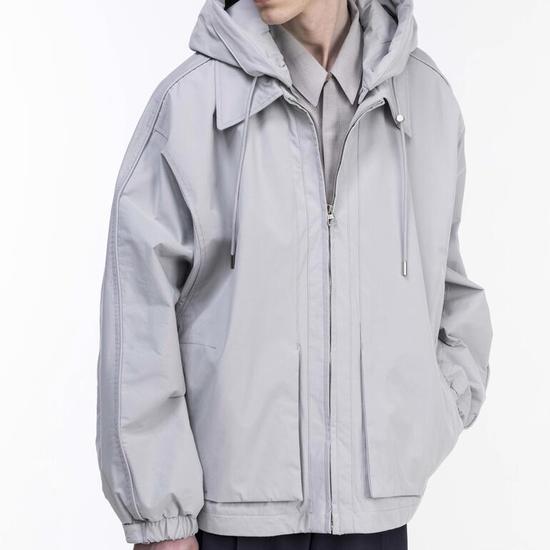 Gio Sanggio Balloon Cocoon Hoodie Gray ZF2JP204GY