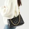 Womens Genuine Leather Crossbody Bag With Chain Strap Vintage Square Shoulder Daily Commute
