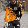 New 3D Tie-dyed Print Mens Tshirts Long Sleeve Tees Round Neck Casual Pullover Mens Clothing Plus Size