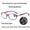 Прогрессивные мультифокальные очки для чтения 3 в 1, женские антисиние очки, легко смотреть далеко и близко + 1,0 + 1,5 + 2,0 + 2,5 + 3,0 + 3,5 + 40