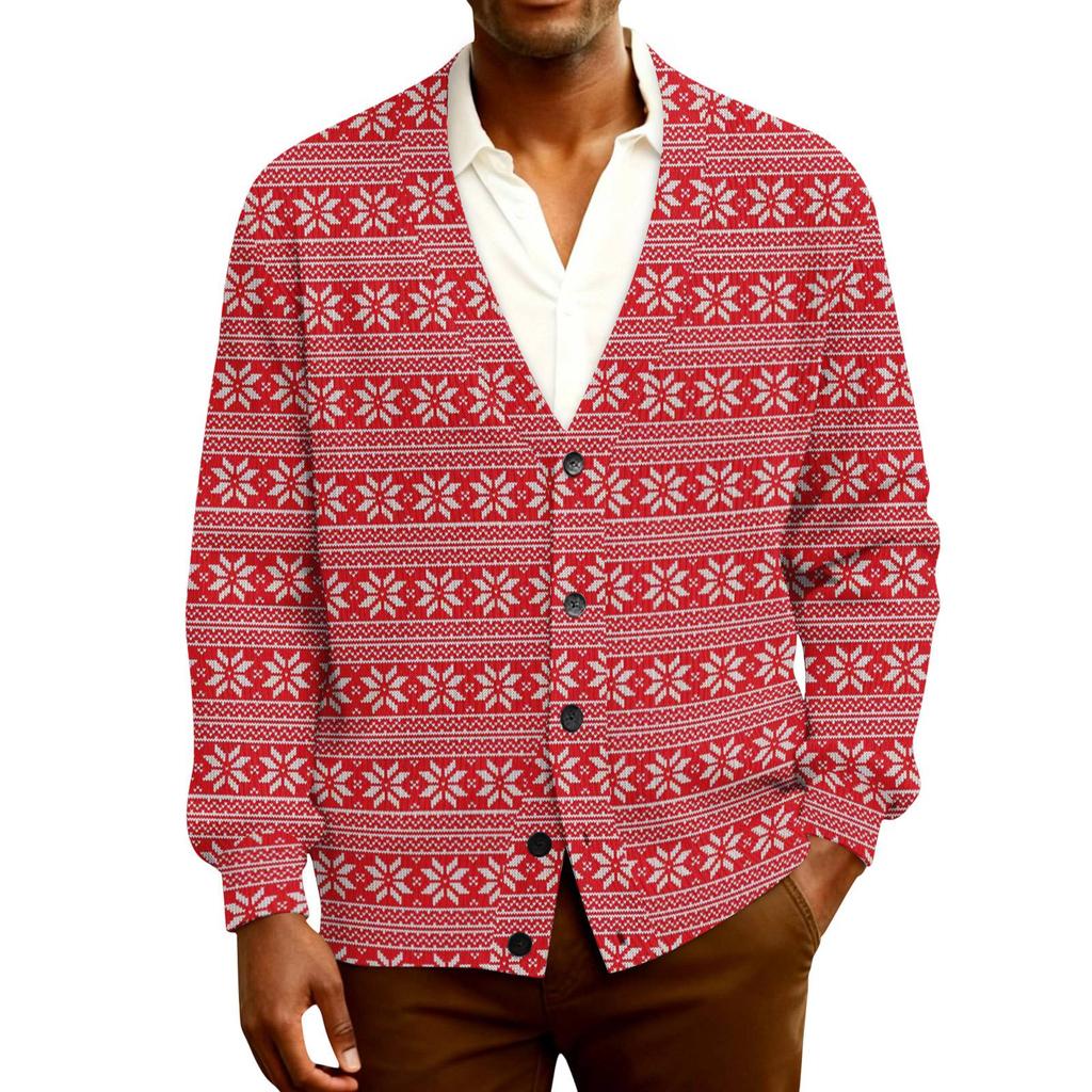 Мужской кардиган с длинным рукавом, рубчатой вязки