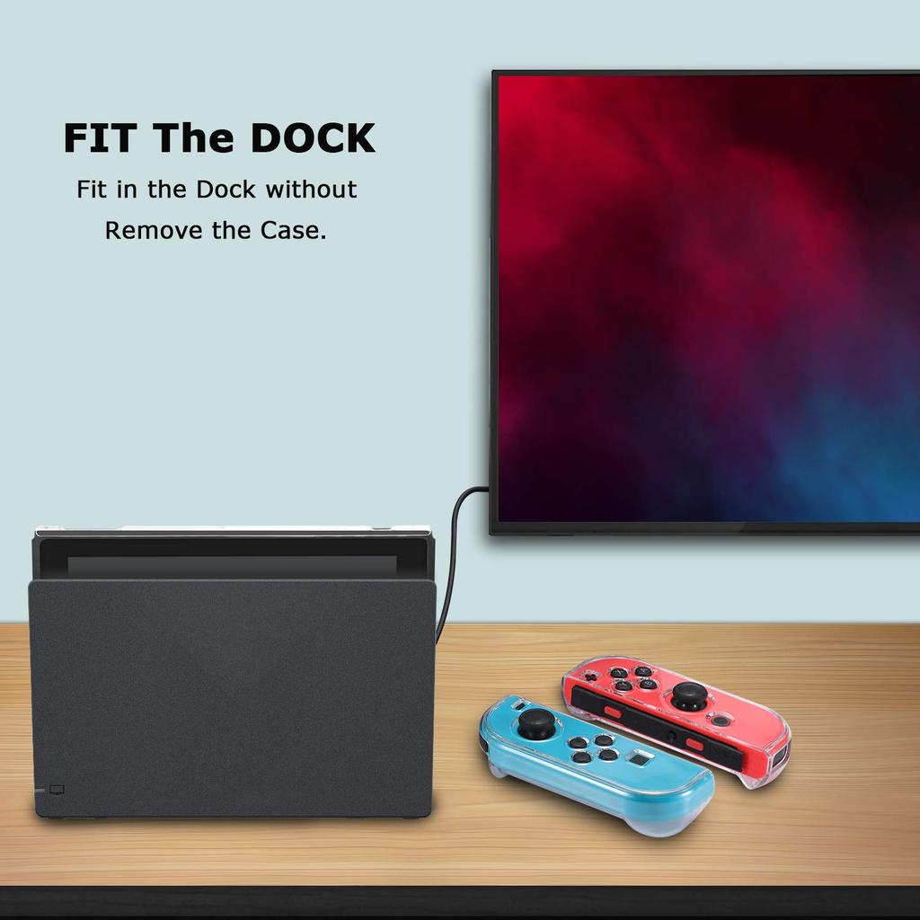 Tasikar Nintendo Switch Раздельный Прозрачный Nintendo Switch Совместимый с Док-станцией и Чехол для Контроллера Joy Cons, Чехол, Ультратонкий Чехол, (чистый)