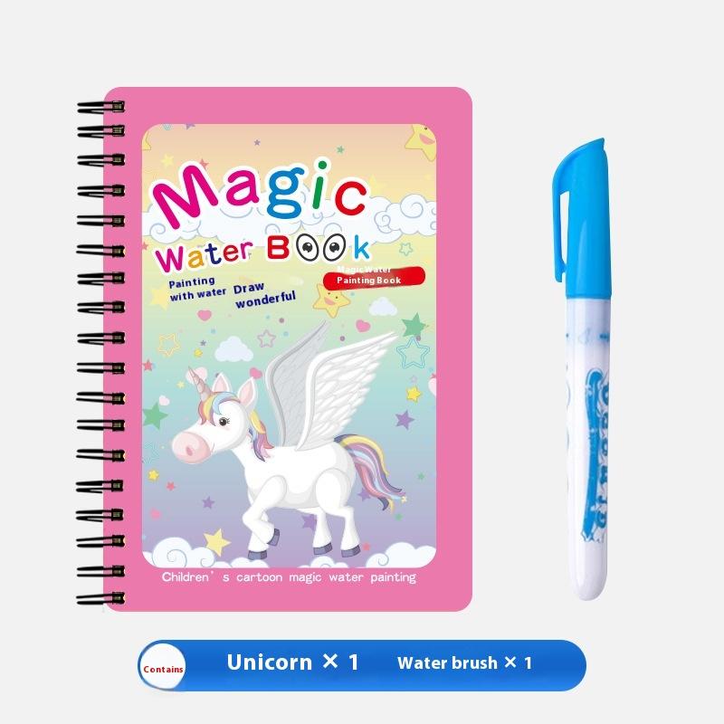 1 Книга+1 Ручка Многоразовая Книжка-раскраска Книга для рисования водой Сенсорная Раннее развитие Пазл Игрушки для рисования