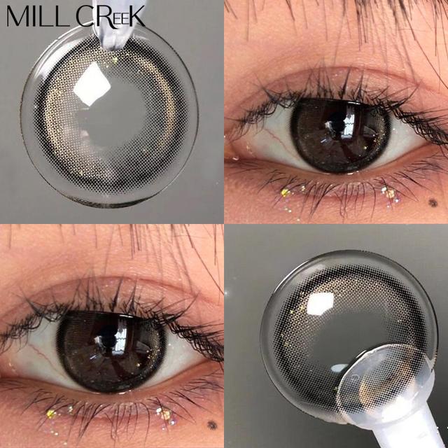 Contact Lenses For Eyes One Pair Colored Contact Lens Green Brwon Natural Look Diamond Beauty Cosmetic Color Lens Eyes Korean