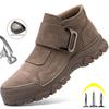 Steel Toe Work Boots Men Sport Safety Shoes Anti-Scalding Welder Boots Puncture-Proof Cow Suede Work Shoes Men Safety Boots