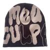 Hot Sell Customized  Adult Fashion Printing Soft Winter Hat Knitted With Letters for Men and Women