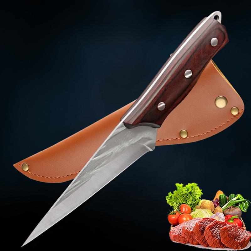1PC Forging Boning Knife Chef's Knife Slaughtering Pigs Sheep Meat Cutting Knife Stainless Steel Cooking Knife