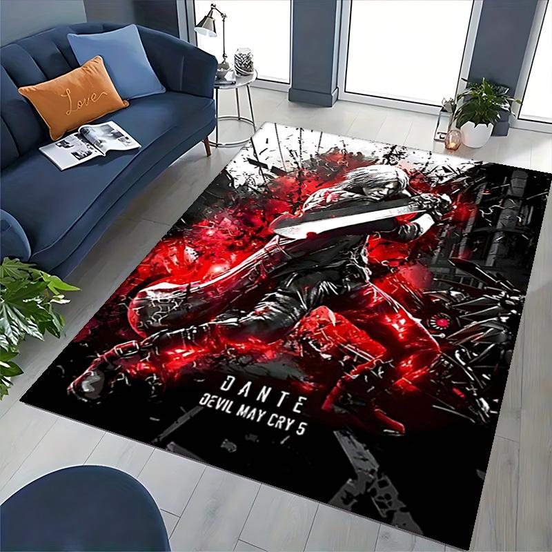 1 шт. Коврик для офисного кресла с дизайном персонажа из аниме «Devil May Cry 5» Данте, Нескользящий ковер для домашнего декора, Подходит для всех сезонов. Y063