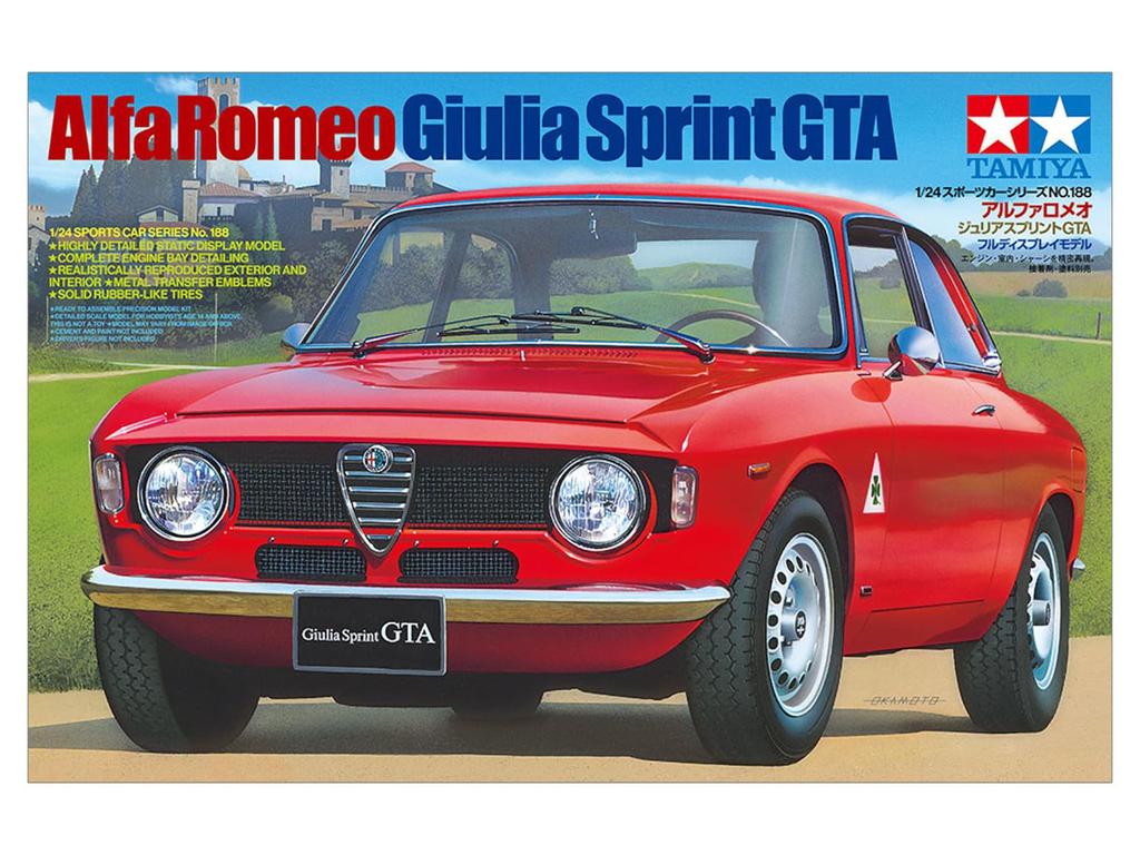 Tamiya 1/24 Sports Car Series No. 188 Alfa Romeo Giulia Sprint GTA Plastic Model 24188