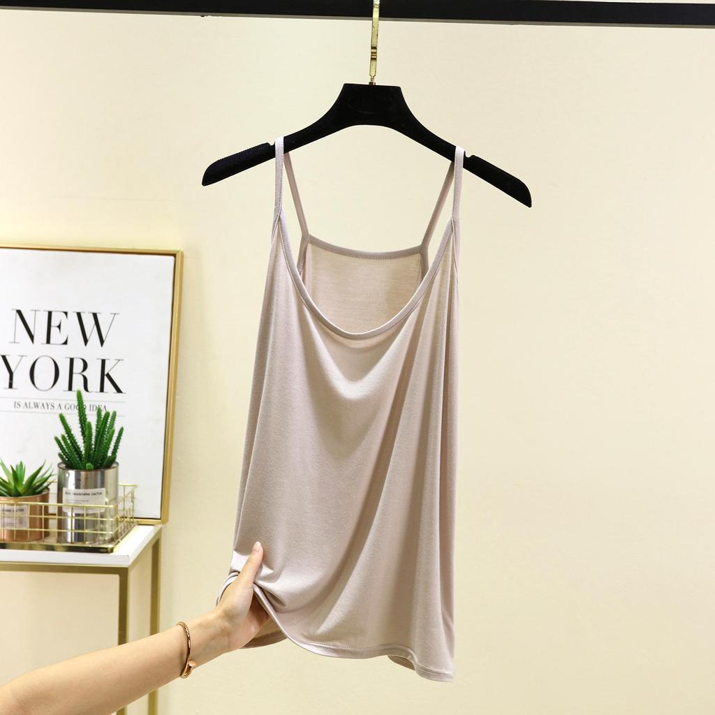 Модальная майка-корсет из ледяного шелка для женщин - Маленькая, Сексуальная, Майка с круглым вырезом, Нижнее белье
