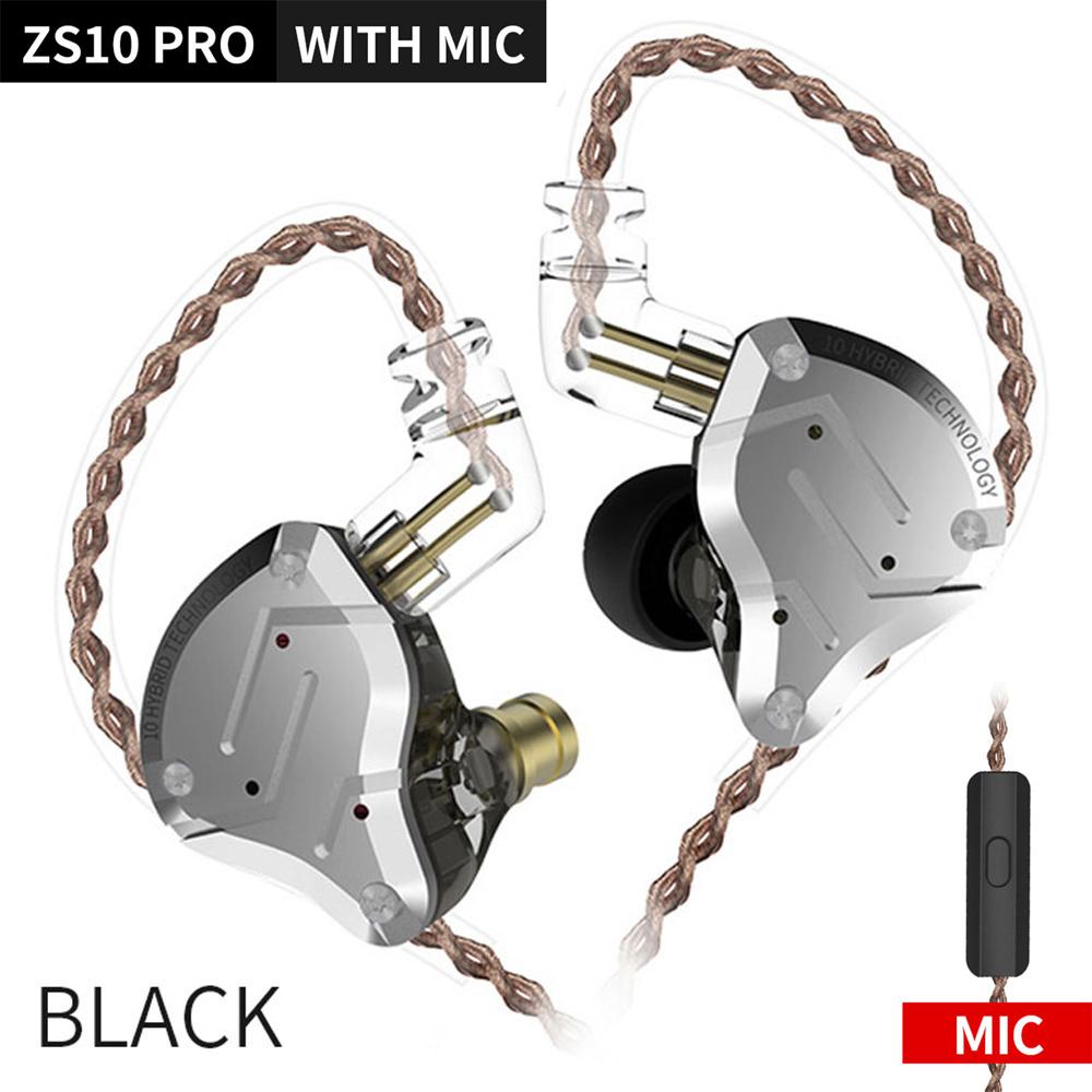 KZ ZS10 Pro Проводные стереобасовые наушники Гибридные сбалансированные наушники с шумоподавлением и емкостным микрофоном HD для Android Ios.