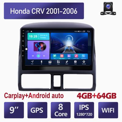 Беспроводное автомобильное радио Carplay для Honda CRV 2001-2006 Android автомобильный мультимедийный видеоплеер GPS-навигация WIFI 4 + 64 ГБ