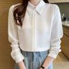 New Autumn Blouse Long Sleeve Women Shirt Turn Down Collar Office Lady White Chiffon Blouse Shirt Women Tops J740