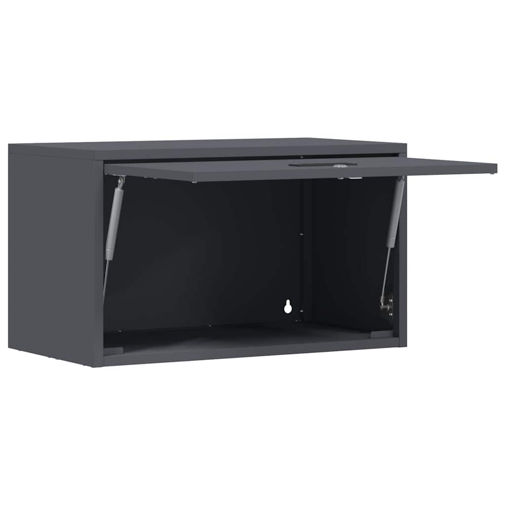 Wall Mounted Garage Cabinet with Gas Spring Door Anthracite