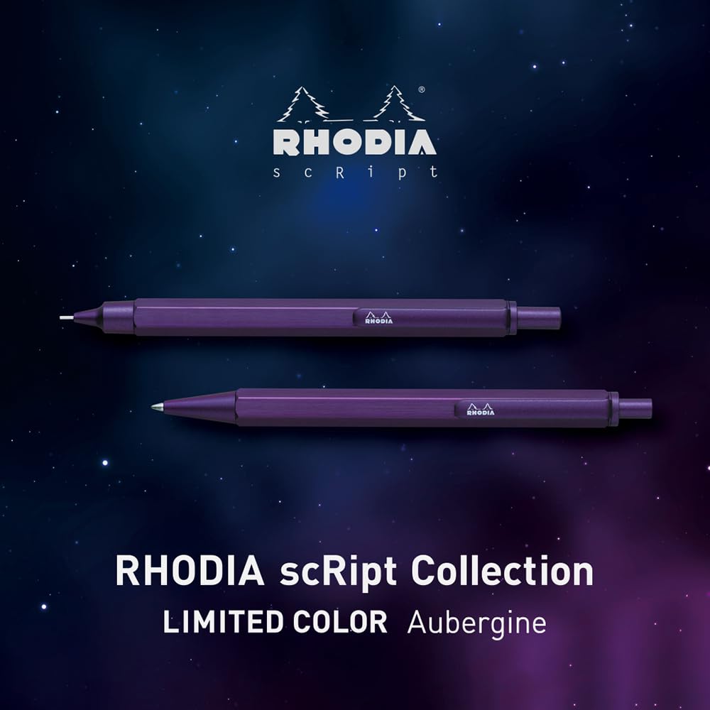 Механический карандаш RHODIA Script 0,5 мм Шестигранный Алюминиевый Корпус Анодированный Матовый Оттенок Баклажан cf9308