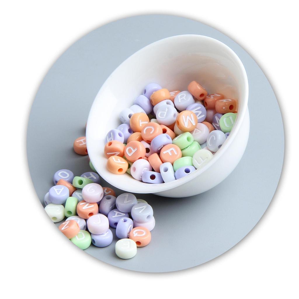 10g Pack of Flat Acrylic Alphabet Beads for DIY Children's Beading and Jewelry Keychain Accessories