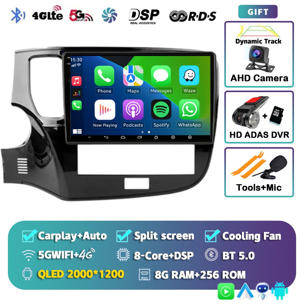 Android 14 Carplay Car Radio для Mitsubishi Outlander 3 GF0W 2018-2021 2din Multimidia Видеоплеер Навигация Головное Устройство Стерео