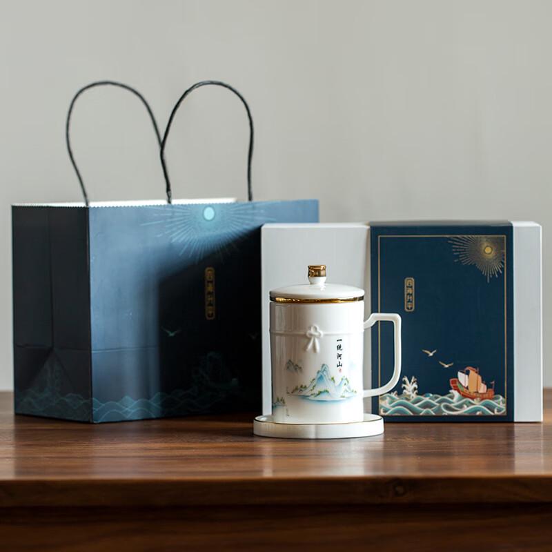 Фангран Цзиндэчжэнь Зеленая керамическая кружка для чая с ситечком