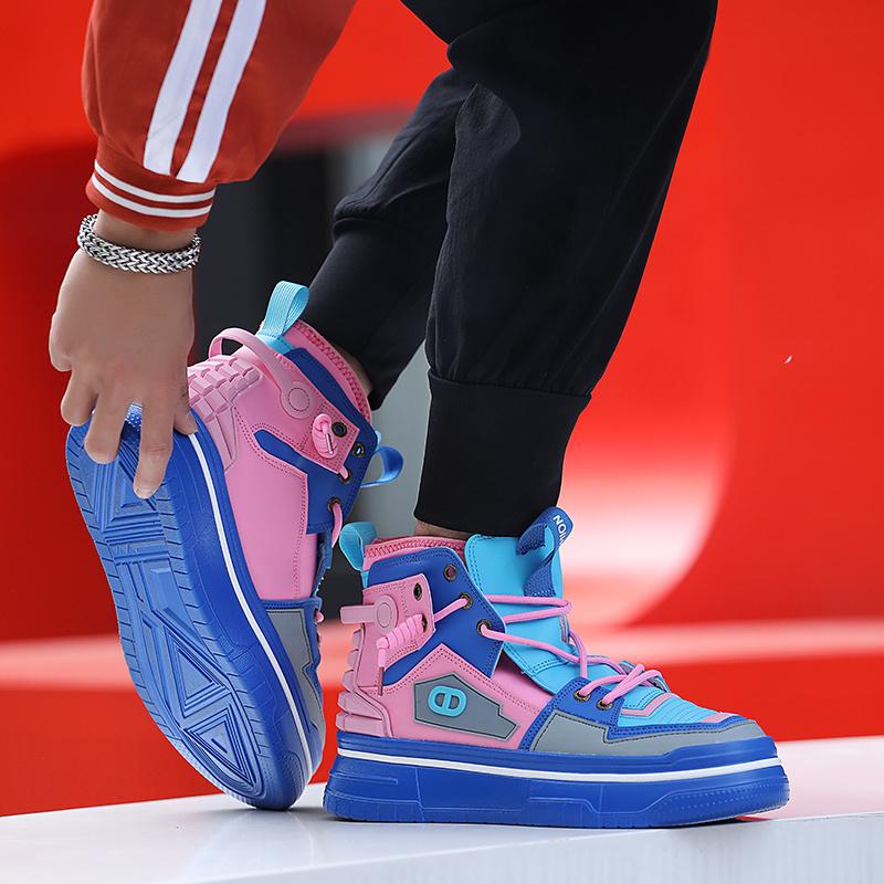 INS Style Purple Мужская обувь для скейтбординга, уличная одежда, высокие кроссовки на платформе, мужская мода, шнуровка, обувь для скейтбординга на открытом воздухе