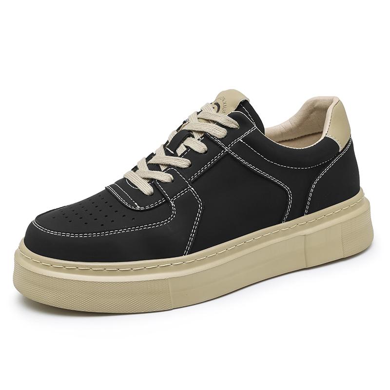 Модные весенне-осенние кожаные повседневные кроссовки для мужчин, модные мужские кеды на мягкой подошве с нескользящей подошвой, дизайнерские мужские спортивные туфли на платформе