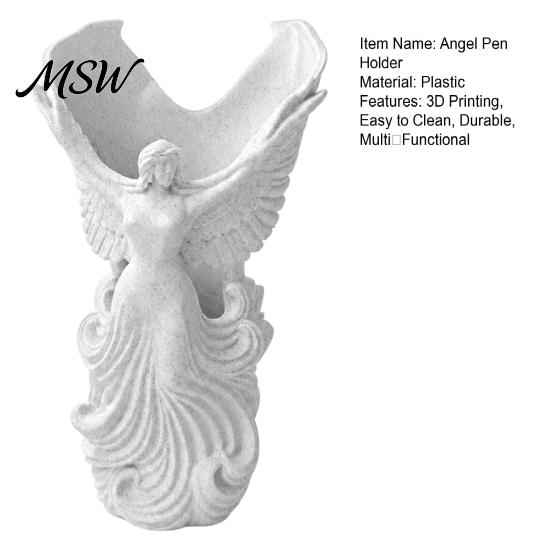 Creative Desktop Storage Cup 3D Printed Angel Wings Vase & Pen Holder, Sculpture Modern Home Decor Ornament Decor, Multi?Functional Dry Flower Vase,
